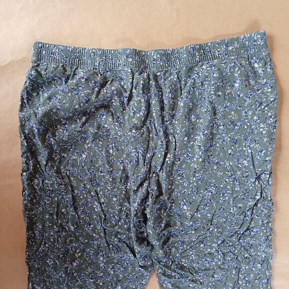 Jessica Simpson Pants XXL Green Floral Blue Pull On Light Womens Cottagecore - Picture 9 of 12